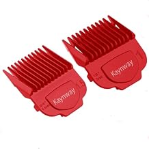 for Andis Clipper Guards, Professional Clipper Guard Comb Guides with Magetic Clip for Andis Master Hair Clippers - Size #1 & #1.5 -Length 1/8and 3/16 (2Pack Red)