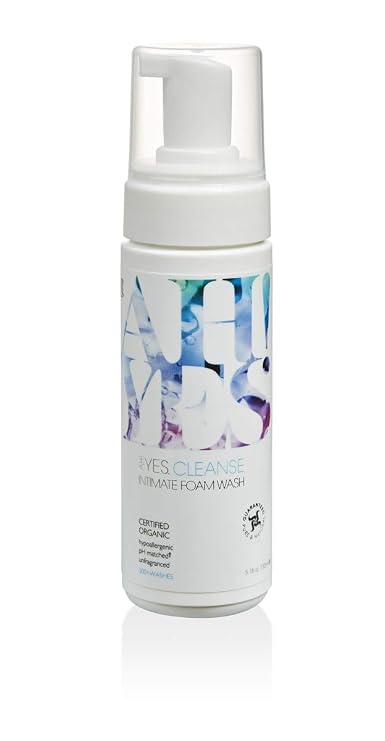 AH! YES CLEANSE, pH Matched Foaming Feminine Wash, Unscented (5.1 fl oz) | Certified Organic, Pure & Natural Vaginal Wash, Gentle Intimate Wash