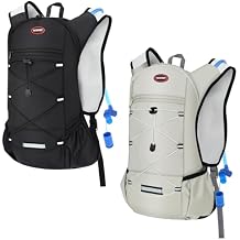 2 Pack Hydration Backpack Pack with 2L Hydration Bladders, TNYSPORT Lightweight Breathable Water Backpack with Multiple Pockets, Reinforced Shoulder Straps for Hiking, Running, Biking