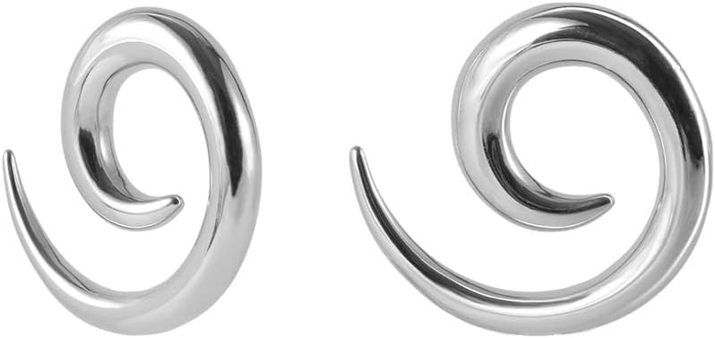 2Pcs Stainless Steel Surgical Ear Spiral Tapers Plugs Tunnels Expander Gauges Snail Twist Earrings Stretching Body Piercings Jewelry
