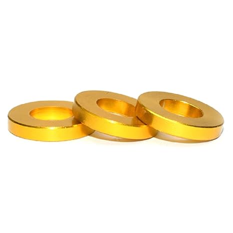 50pcs M3 Flat Washer Aluminum Gasket Anodized Countersunk Washer for RC Model Part Thickness 0.5mm (Gold)