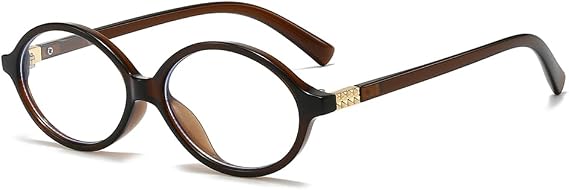 YAMEIZE Small Oval Blue Light Blocking Glasses for Women Men Retro Clear Anti Blue Light Eyeglasses for Computer Gaming