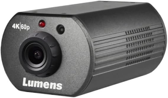 Lumens VC-BC301P 4K IP POV Camera; Supports IP Live Streaming, HDMI Output, and USB Video; Integrated Tally Light; Supports DC and PoE; 12x Digital Zoom; 1/1.8" 9.17 MP CMOS