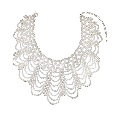 RBG Dissent Collar Necklace for Women Detachable Pearl Beaded Blouse Fake Collar Choker Necklace,Ruth Bader Feminist Collar Necklace