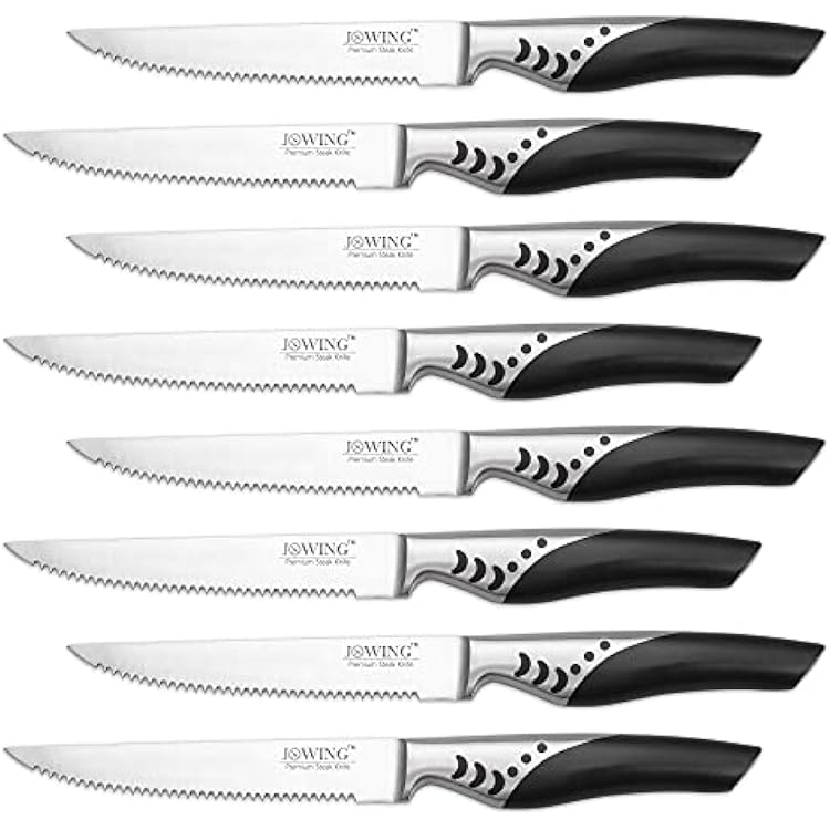 German High Carbon Stainless Steel Steak Knives, Premium 8-Piece Steak Knife Set