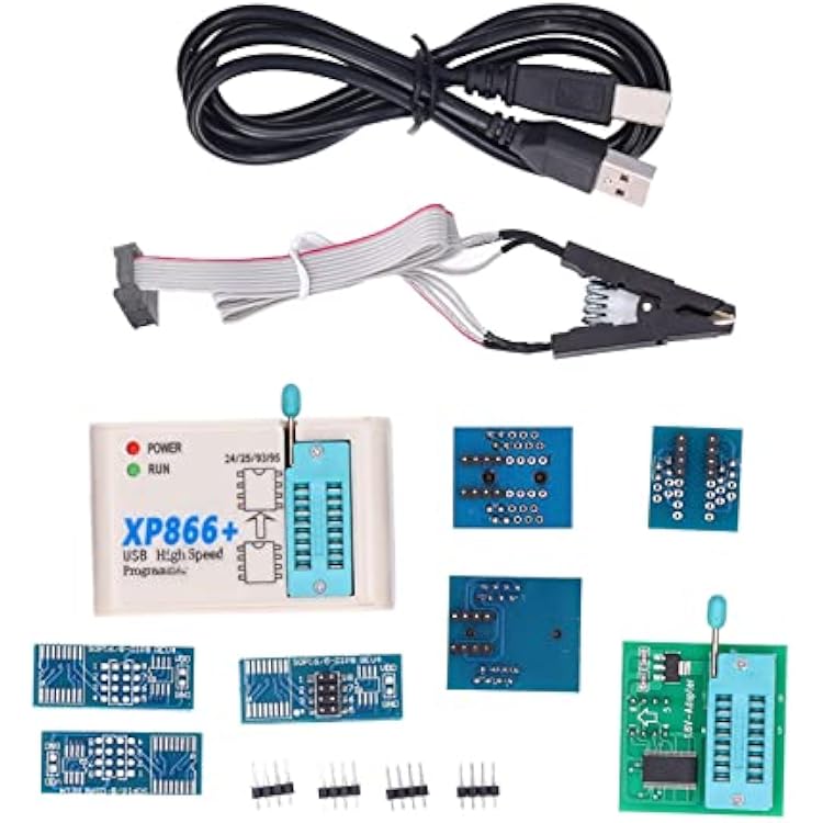 High Speed USB, XP866 SPI Flash Programmer BIOS Chip Kit Flash Programmable Logic Circuits Programming for 24 25 93 EEPROM e