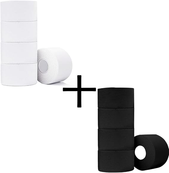 10 Rolls Athletic Tape (5 Rolls White and 5 Rolls Black)