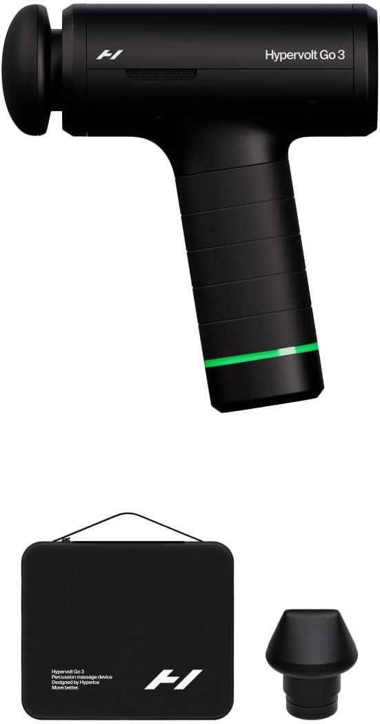 Hyperice Hypervolt Go 3 Percussion Massage Gun Lightweight with Carry Case