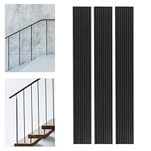 30 Pack Wrought Iron Balusters, Staircase Decorative Metal Balusters, 5/8in Deck Balusters Iron, Staircase Baluster for Staircases, Gardens, Balconies(30 Straight Balusters)