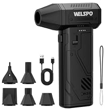 Welspo Compressed Air Duster 260000RPM Super Power Electric Air Duster Rechargeable, 3-Gear Adjustable Blower with Brushless Motor, Cordless Dust Blower for Keyboard, PC, Car, Home & Outdoor Use