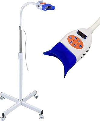 36W Adjustable Light Floor Stand Cold Teeth Bleaching Machine for Beauty Accelerator Bleaching System with 10pcs LED 2 Colors Light, Blue Red