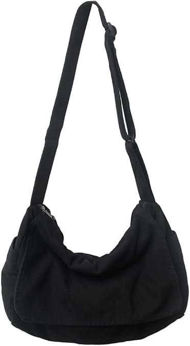 Canvas Messenger Bag for Women Large Shoulder Bag Vintage Crossbody Bag Casual Travel Purse