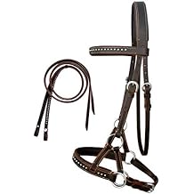 CHALLENGER English Western Horse Leather BITLESS Bridle SIDEPULL Halter REINS Brown 7708BRF