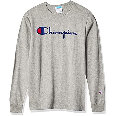 Champion Mens Long-Sleeve T-Shirt, Heritage Tee, Heavyweight Crewneck T-Shirt