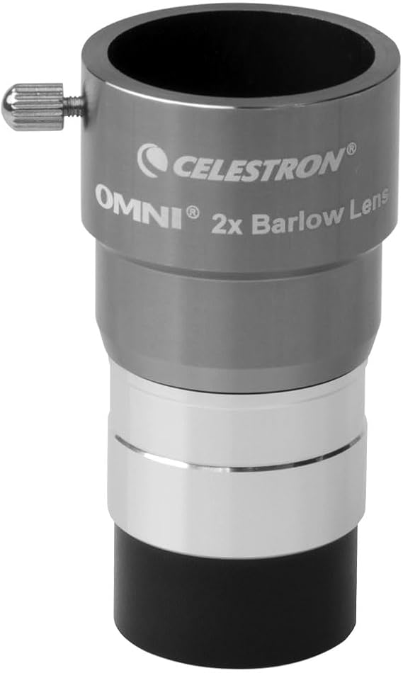 Celestron Omni 1.25" 2X Barlow Lens for Telescope Eyepieces Threaded Barrel