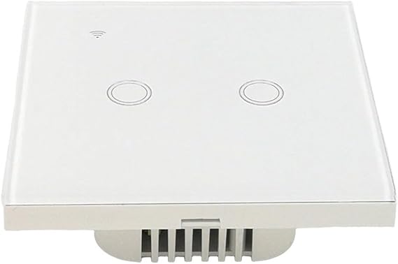 WiFi Smart Touch Wall Switch, 2 Gang Smart Touch Light Switch, Compatible With WiFi Network, For Alexa, For Home, And More(White)