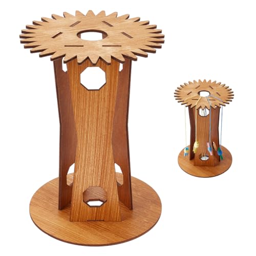 INFUNLY Wood Kumihimo Marudai Disk 32 Slot Desktop Kumihimo Marudai Machine Brown Kumihimo Braiding Disk Kumihimo Bracelet Knitting Utensil for DIY Bracelet Hand Rope Looms Knitting