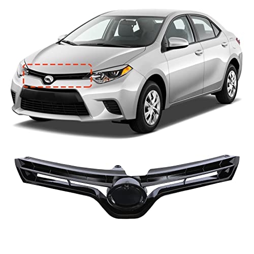 PENSUN Front Bumper Upper Grill Fit for 2014 2015 2016 Toyota Corolla LE CE, Front Grille Replacement for TO1200366 5310002560, Gloss Black