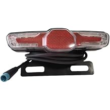 E-Bike Tail Light 4 Pin Male Waterproof Connector Rear Light for Bicycle Rack Mount LED Rear Light for Night Riding Compatible for 36V-48V Ebike 43 in Wire Taillight