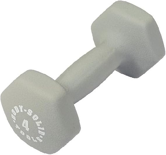 Body-Solid BSTND4 Light Gray 4Lb Neoprene Dumbell