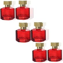 Equivalence Pack 6 Bottles Baccarat 540 Style | 1.7oz Empty Thick Glass Refillable Containers | Luxury Atomizer Vials | Perfume Bottle with Elegant Gold Cap | Stylish Storage for Cologne | Red 50ml