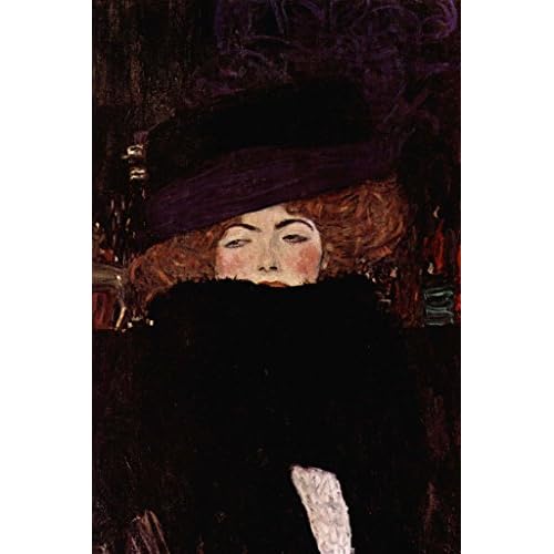 Gustav Klimt Lady with Hat and Feather Boa Art Nouveau Prints and Posters Gustav Klimt Canvas Wall Art Fine Art Wall Decor Women Landscape Abstract Painting Cool Wall Art Print Poster 12x18
