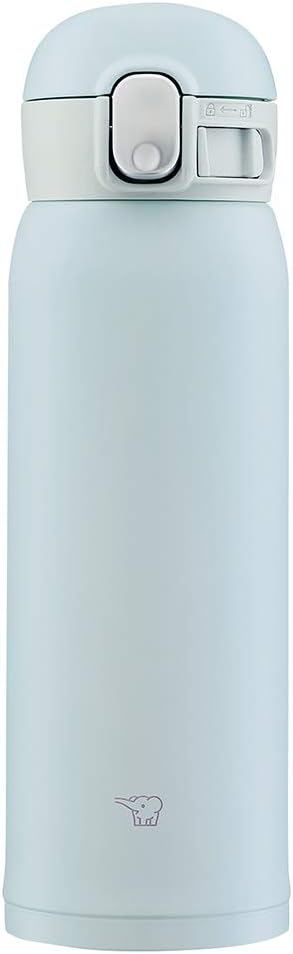 Zojirushi SM-WA48-HL Water Bottle, One-touch Stainless Mug, Seamless, 0.127 gal 0.48 L, Ice Gray