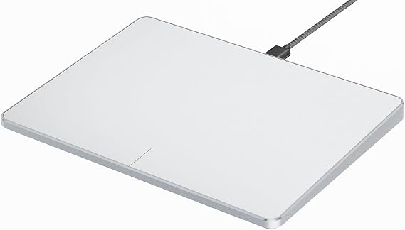 ProtoArc USB Trackpad for Windows 10/11, Large Wired Trackpad Mouse with High Precision Navigation, Ultra Slim Portable Aluminum Touchpad Mouse for Desktop/Laptop (White Silver)