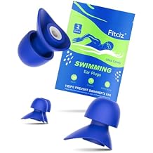 Swimming Ear Plugs for Adults, 2 Pairs Waterproof Earplugs in Case for Swimmers, Men, Women, Washable, Reusable, Comfortable (S+M for Women, L+M for Men)