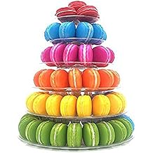 Candora 6-layer Round Macaron Tower Cake Stand Macaron Display Rack for Wedding Birthday Dessert Stand Cake Plate