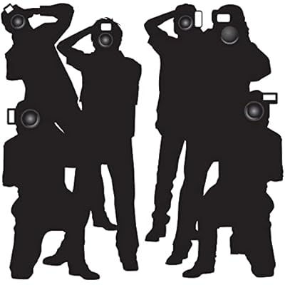 Beistle 2-Count Paparazzi Cutouts, Thin Printed Clear Plastic Hollywood Photographers Wall Backdrop Decorations, Awards Night Decor & VIP Celebrity Photo Prop for Parties, 5 3