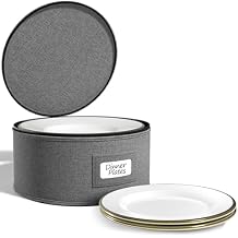 Sorbus China Storage Containers Dinnerware Organizer for Dinner Plates with Lid (Holds Service for 12) with Felt Protectors 12" x 6.25"