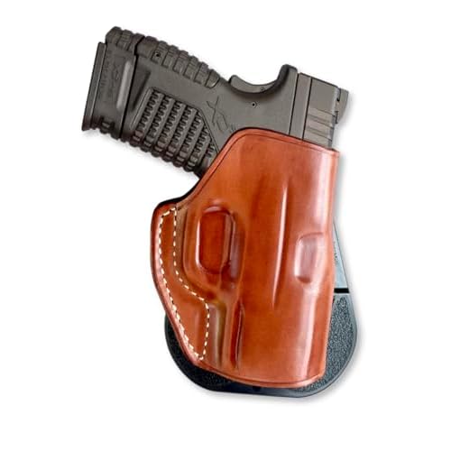 Masc Premium Leather Paddle Holster for XD-S SubCom 3.3-inch. Right-Hand Draw, Brown #1419#