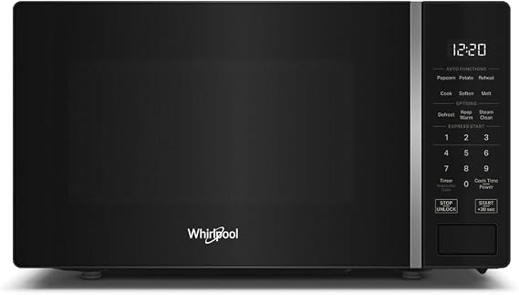 Whirlpool WMCS3018RB Countertop Microwave, 0.7 Cu. Ft, Black