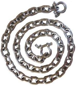 Anti-Off Shackles Stainless Steel 316 Anchor Chain 1/4" or 6mm by 4' Long with Anti-Off Shackles Advanced Lock Ring Design