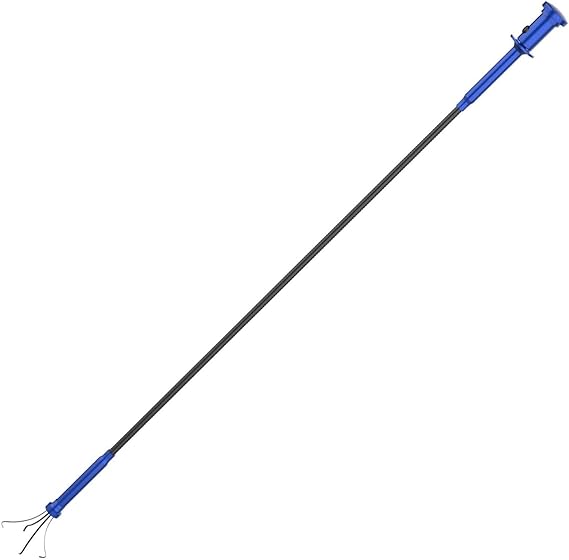 Housolution Grabber Tool Magnetic, Bendable Reacher with LED Lights, Blue | Four-claw Picker, Bendable Hose Pickup Sweeper, Flexible Long Handy Reaching Assist Tool for Litter Pick / Home Sink / Drain