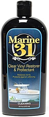 Marine 31 Clear Vinyl Restorer & Protectant | Restores & Protects Vinyl | Safe for Boats, Furniture, More | M31-460 | 16 Oz Bottle