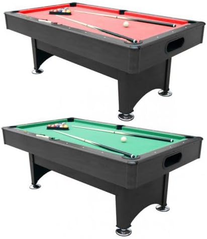 7ft Black Pool Table with Auto Ball Return – Indoor Billiards Table with Accessories and Cloth Colour Options