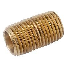Anderson Metals Red Brass Pipe Fitting, Close Nipple, 1" NPT Male, 1-1/2" Length