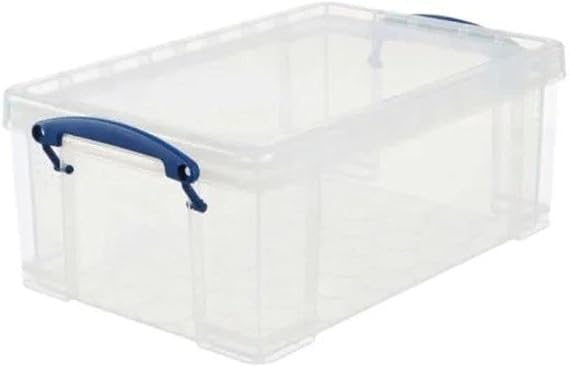 Really Useful Box 9 Litre Plastic Storage, Clear, Pack of 3