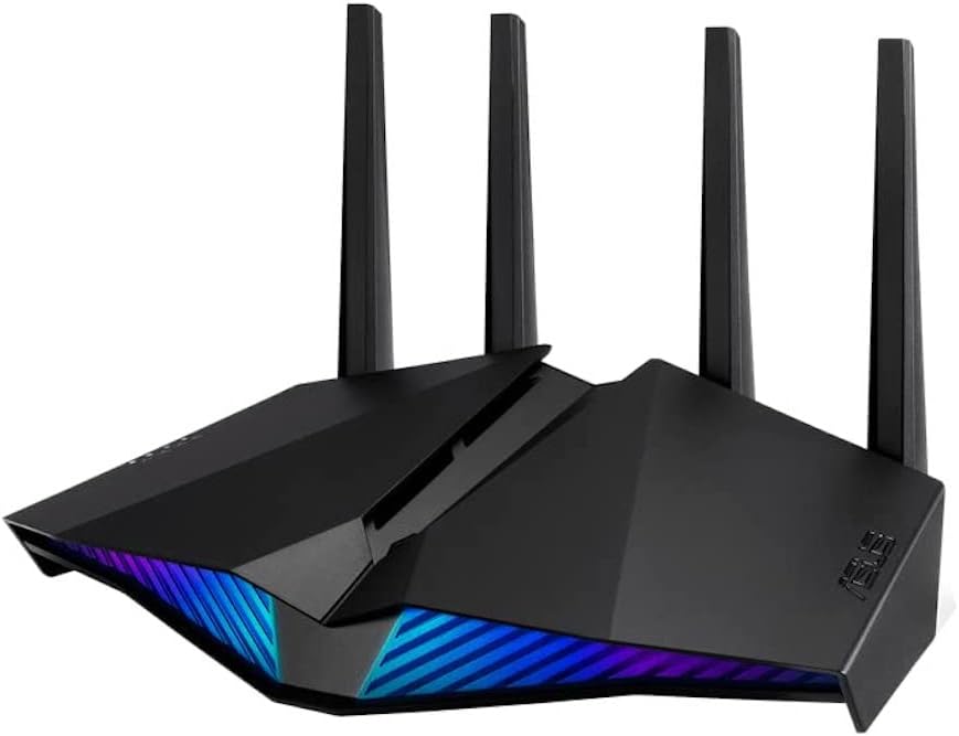 ASUS RT-AX82U V2 AX5400 Dual Band WiFi 6 Extendable Gaming Router, Gaming Port, Mobile Game Mode, Aura RGB, PS5 Compatible, Subscription-free Network Security, Instant Guard, VPN, AiMesh Compatible