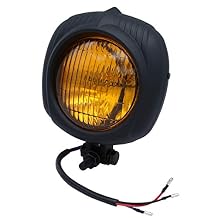 FATECIM Vintage Polish Motorcycle Custom Headlight For Harley Cafe Racer Bobber Chopper Cruiser - Clear Lens