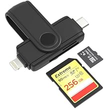 SD Card Reader for iPhone 16, 5G USB C Super Speed TF Card Reader, Lightning to Micro SD Memory Card Adapter Dual Slot for UHS-I SDHC/SDXC/MMC, Support OTG for Plug & Play