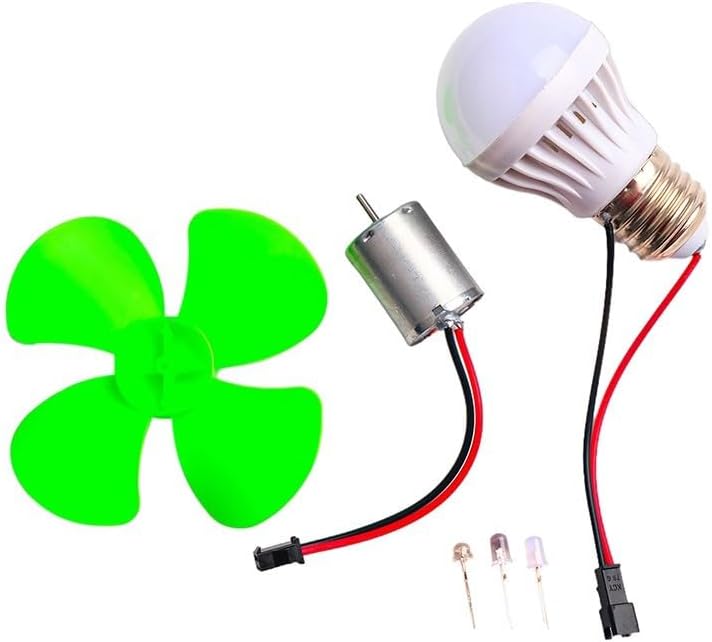Mini Wind Turbine Motor, 12V Gearmotor with ABS+Metal Blades for Wind Power Generator Kit, DIY Renewable Energy Experiment for Students(Without Blub)
