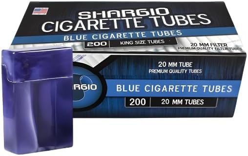 Shargio Blue King-Size High Quality Stunning Filter Tubes 200ct Contains Amazing Taste  with Bonus Case - Pack of 10