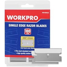 WORKPRO 100-Pack Single Razor Edge Blades, Industrial Scraper Razor Blades, High Carbon Steel One Edge Razor Blades