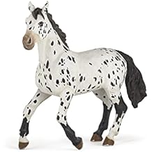 Papo - Realistic Black Appaloosa Horse Figure Toy for Kids - Ages 3+ Horses and Ponies Collection - Educational Play Horse Riding - Gift Idea Toy for Girls and Boys - 5.1 in X 1.6 in X 3.5 in