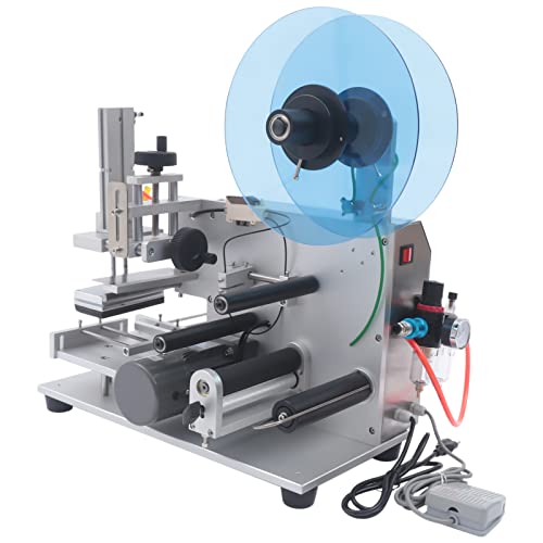 Semi-Automatic Plane Labeling Machine, Adjustable Labeler Label Applicator Machine for Flat Plane Square Bottle Label 20-40pcsmin 110V