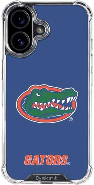 Skinit Clear Phone Case Compatible with iPhone 16 - Officially Licensed University of Florida Gators Mascot Blue Design
