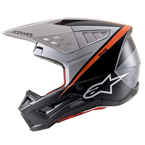 Alpinestars 83041211242-M S-M5 Rayon Helmet - Matte BlkWhtOrange Fluo Medium